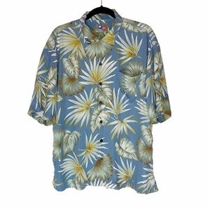 Hilo Hattie Original Hawaiian Silk Short Sleeve Button Up Shirt Medium